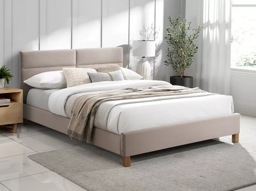 Sierra Velvet V120BED 120x200 Bed,Bluvel 28 Beige