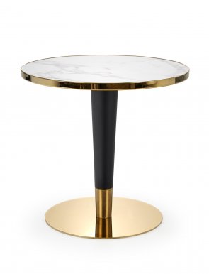 MORATA Round Table White marble/black/gold