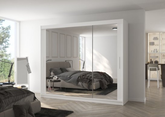 Chester Cht01 250 White mat Wardrobe with sliding doors