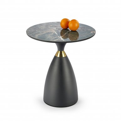 MORENA Round coffee table,green marble/black/gold