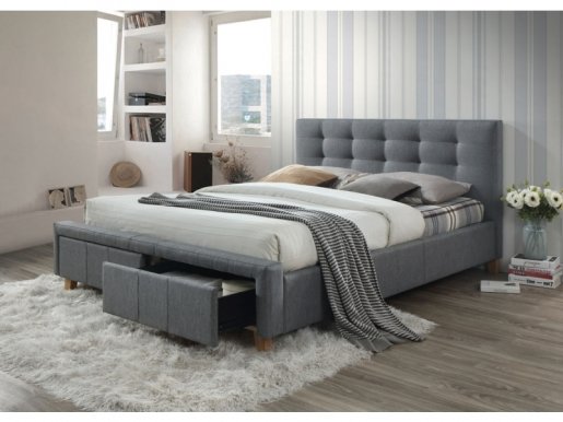 ASC-OT160SZ 160x200 tap:23 grey Bed with wooden frame