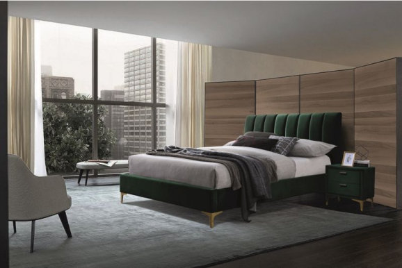 MIRAGEV 160 -160X200 Voodi (TAP. 119 Velvet roheline/kuld)