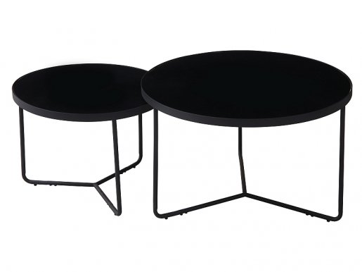ITALIA Set of coffee tables 2pcs black