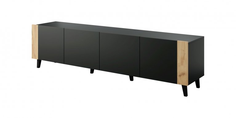 Faro- RTV 200 TV cabinet Black mat/oak craft