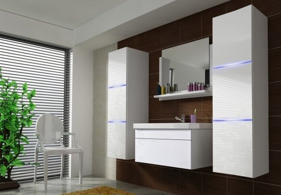 Furnitech Ванная комната LU2-17W-HG21-80U Z UM white/white gloss