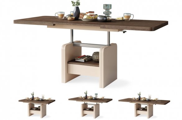 LEXUS 75 sz Pikendatav laud transformer (pruun tamm/beež)