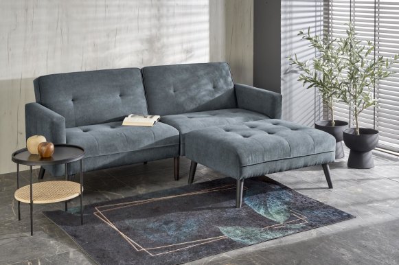 12914- Folding sofa with ottoman (Grey)
