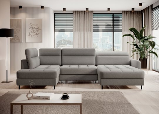 CO-BER- RT-04RAQ U Shape Corner sofa Right (Grey fabric Raquel 04)
