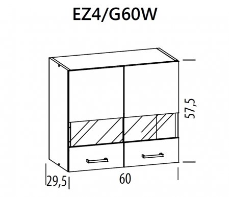 Eliza EZ4/G60W 60 cm Sienas skapītis