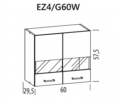 Eliza EZ4/G60W 60 cm Köögi seinakapp