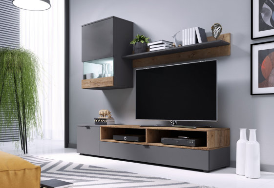 HITPAT- Wall unit Grey/oak lefkas