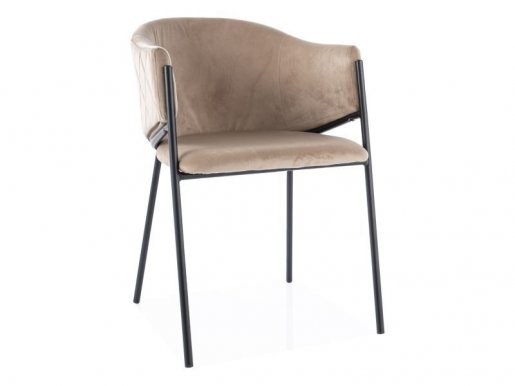 BONO VELVET Chair,Bluvel 28 Beige/black