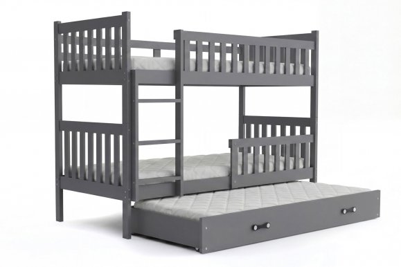 Cubus 3 Etagenbett Hochbett 190x90 mit 3 Matratzen,Graphit