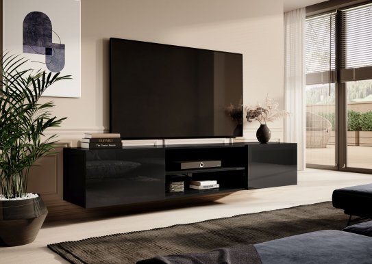 SLIDE 200 K TV-alus Black gloss
