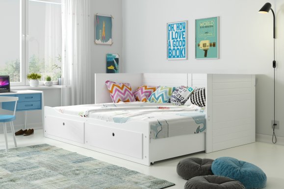 H-MES- 13111 Twin bed with mattress 200x80 white