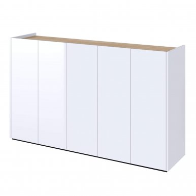 EASY EA-01 Chest 5d with lighting - white gloss/oak scandi