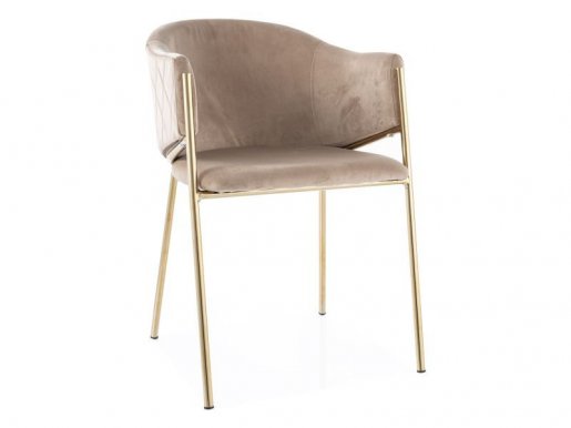 BONO VELVET Chair,Bluvel 28 Beige/gold