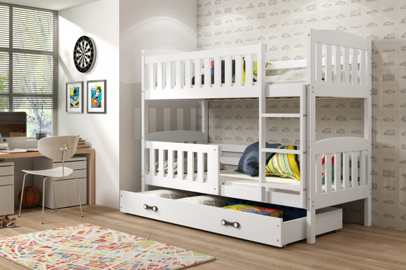 Cubus 2 Bunk bed with mattress 190x80 white