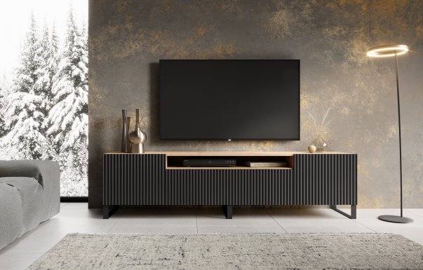 NOES AB RTV 200 cm TV-alus,Artisan tamm/Must matt
