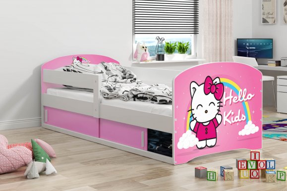 Luki 1 Bed with mattress 160x80 white
