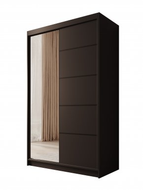SW-CAS-120 cm - BB Lükandustega riidekapid peegliga,Must matt