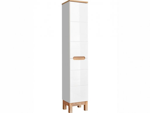 Ilab 804 Tall bathroom cabinet with laundry basket