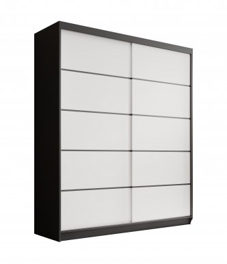 SW-HAN-180 cm -BW Liugustega kapp,Must matt/valge matt