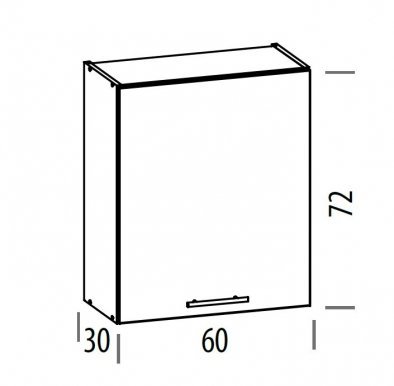 TIFANY T8/G60 L/P Köögi seinakapp