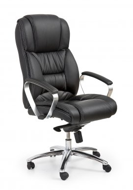 FOSTER Natural leather office chair black