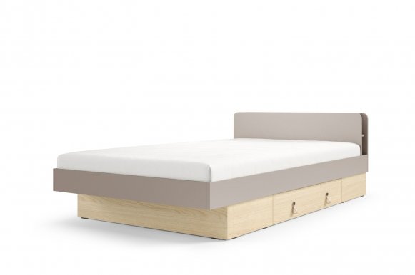 Solerno SA19 L/R Porcini,120x200 Bed with one drawer