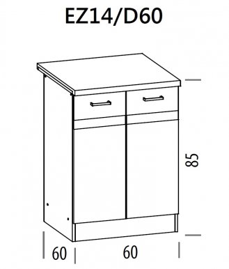 Eliza EZ14/D60 60 cm Köögi põrandakapp