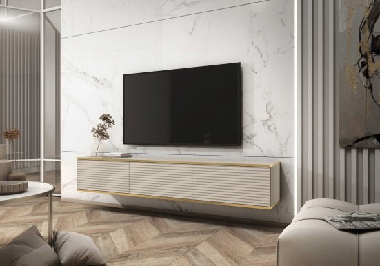 ORO- MDF RTV-175 Wall Mounted TV Cabinet Beige