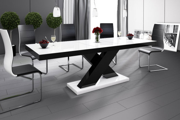 Xenon Table (White/black gloss/Top white gloss)