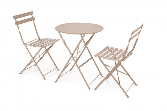 Gartenmöbelset Tisch+2 Stühle,cappuccino