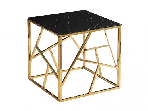 ESCADA B II 55X55 Coffee table Gold/Marmor