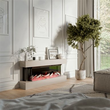 CAMIN MODERN 1 RTV cashmere + kamin TV-alus