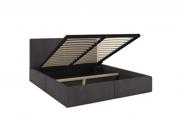 Hilton 140x200 Bed with box (graphite)