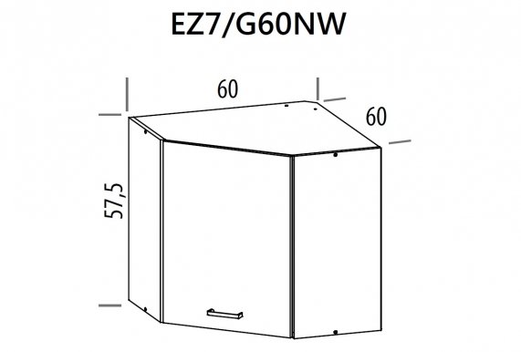 Eliza EZ7/G60NW L/P 60 cm Köögi seinanurgakapp