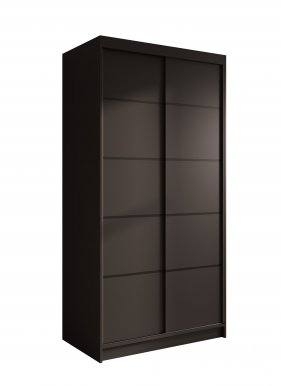 SW-VER 100 cm Schwebetürenschrank,Schwarz matt