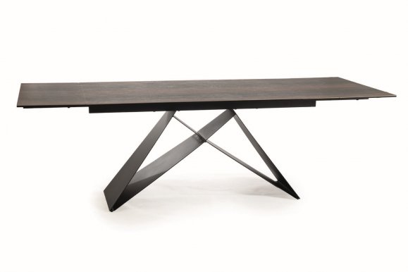 WESTIN BRC160 Ceramic (160-240)X90 Extendable dining table Legno Brown/Black mat