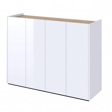 EASY EA-02 Chest 4d with lighting - white gloss/oak scandi