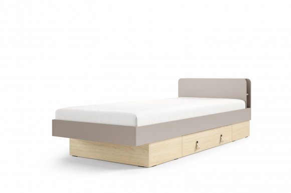 Solerno SA18 L/R Porcini,90x200 Bed with one drawer