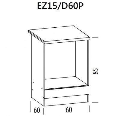 Eliza EZ15/D60P 60 cm Grīdas skapītis cepeškrāsnij