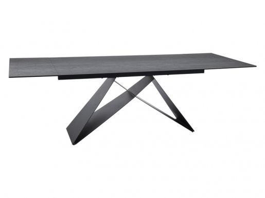 WESTIN JSZC160 Ceramic (160-240)X90 Extendable dining table Light gray Pietra Di Savoia/Black mat