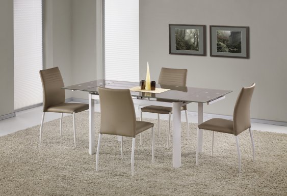 ALSTON Extendable dining table Beige/White