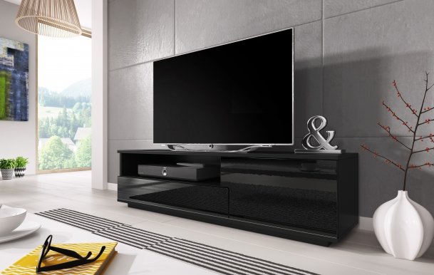 Muza TV-alus Black mat/black gloss