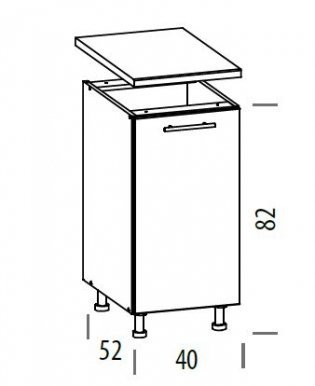 TIFANY T15/D40 L/P Grīdas skapītis