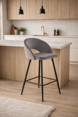 V-CH-H/96- P Bar stool (Grey)