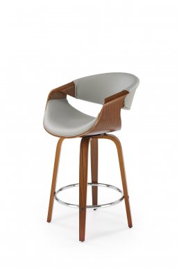 H123 Bar stool,grey/walnut
