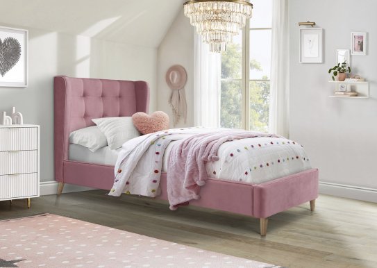 ESTELLA 90x200 Кровать с основанием для матраса,розовый